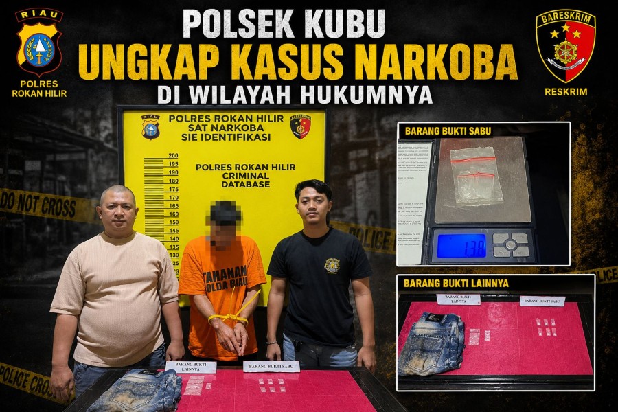 Sat Res Narkoba Polres Rohil Amankan Seorang Pria Terkait Kepemilikan Sabu di Pekaitan
