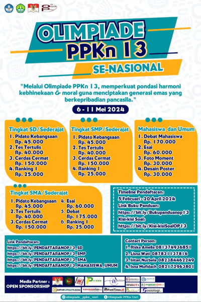 Mahasiswa Program Studi PPKn FKIP Universitas Riau Gelar Olimpiade PPKn ke-13