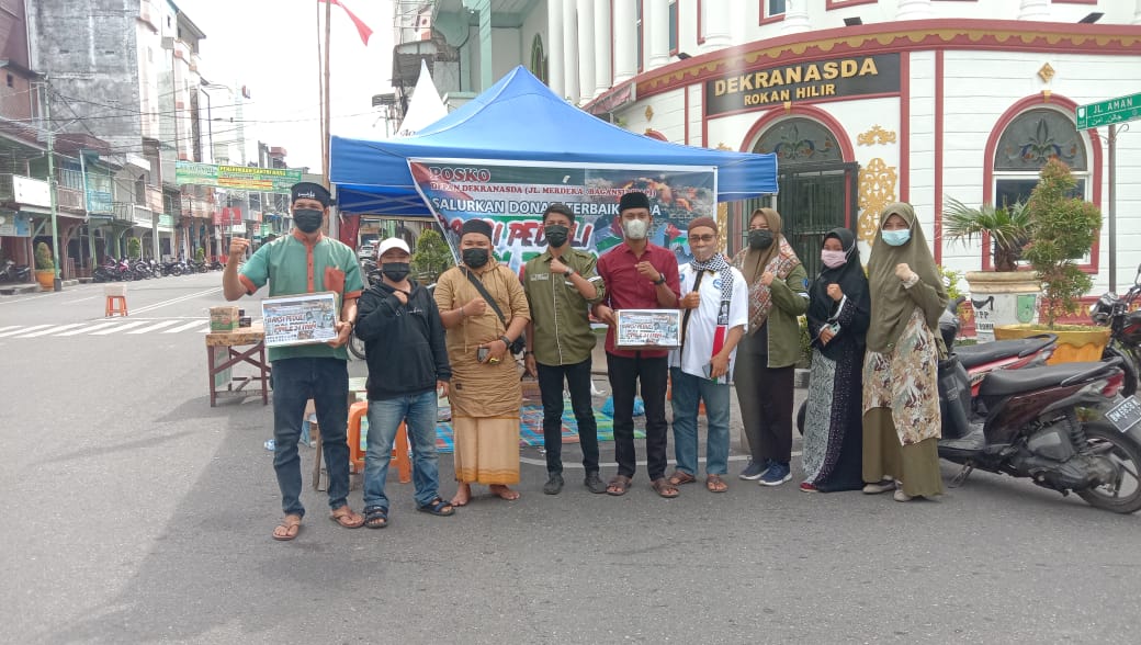 Bentuk Solidaritas, Lintas Organisasi se Rohil Galang Donasi Untuk Palestina