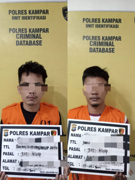 Dalam Semalam, 2 Pelaku Judi Togel di Ringkus Satreskrim Polres Kampar