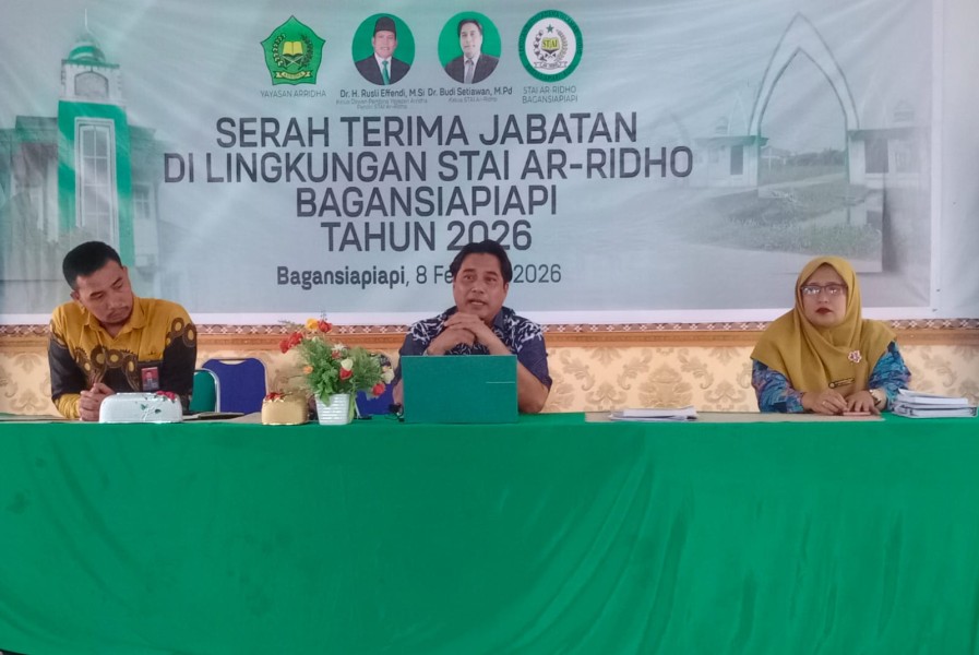 STAI Ar Ridho Bagansiapiapi Gelar Sertijab Pejabat Struktural