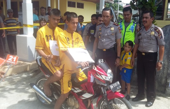 Polsek Bangko Gelar Rekontruksi Pembunuhan Nelayan