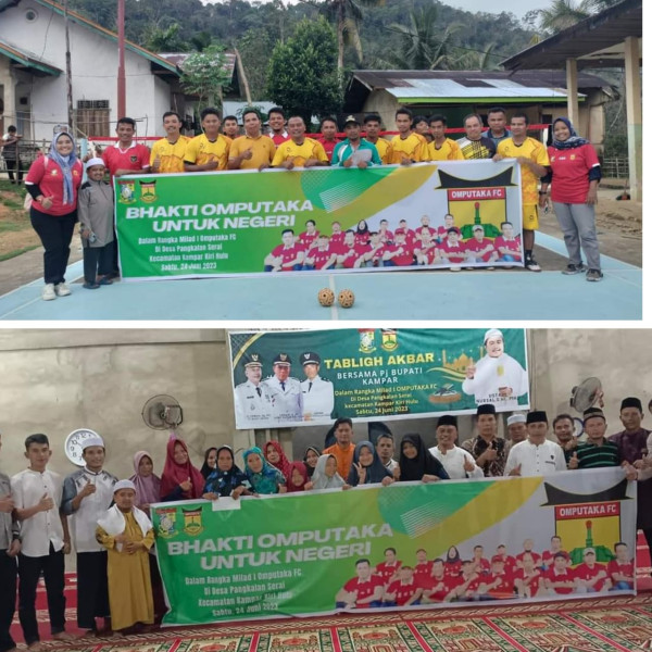 Omputaka FC gelar Bakti serta Tabliqh akbar di Desa Pangkalan Serai