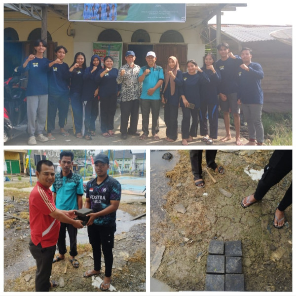 10 Mahasiswa KUNKERTA UNRI Membuat Inovasi Daur Ulang Sampah Jadi Paving Block