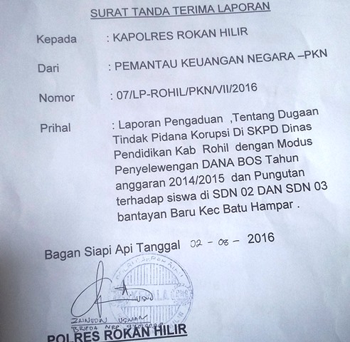 Oknum Kepala SDN 02 dan 03 Bentayan di Polisikan