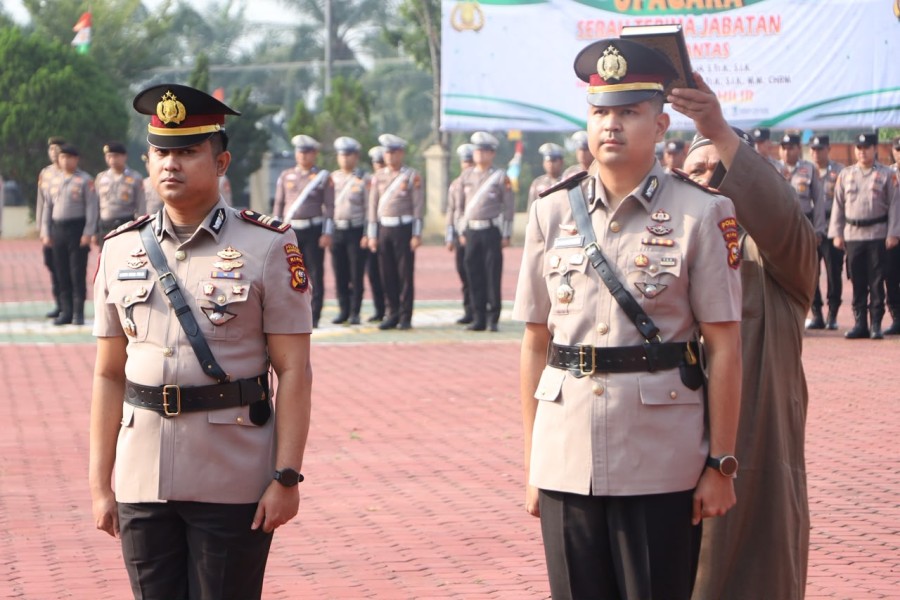 Kapolres Rohil Pimpin Sertijab Kasat Lantas, AKP Fikri Kurniawan Jabat Kasat Lantas Baru