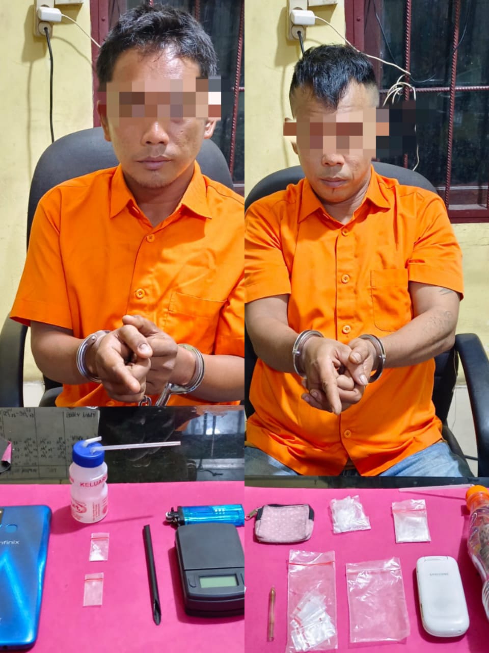 Dua Pelaku Narkoba di Tangkap di Desa Tarai Bangun oleh Polsek Tambang