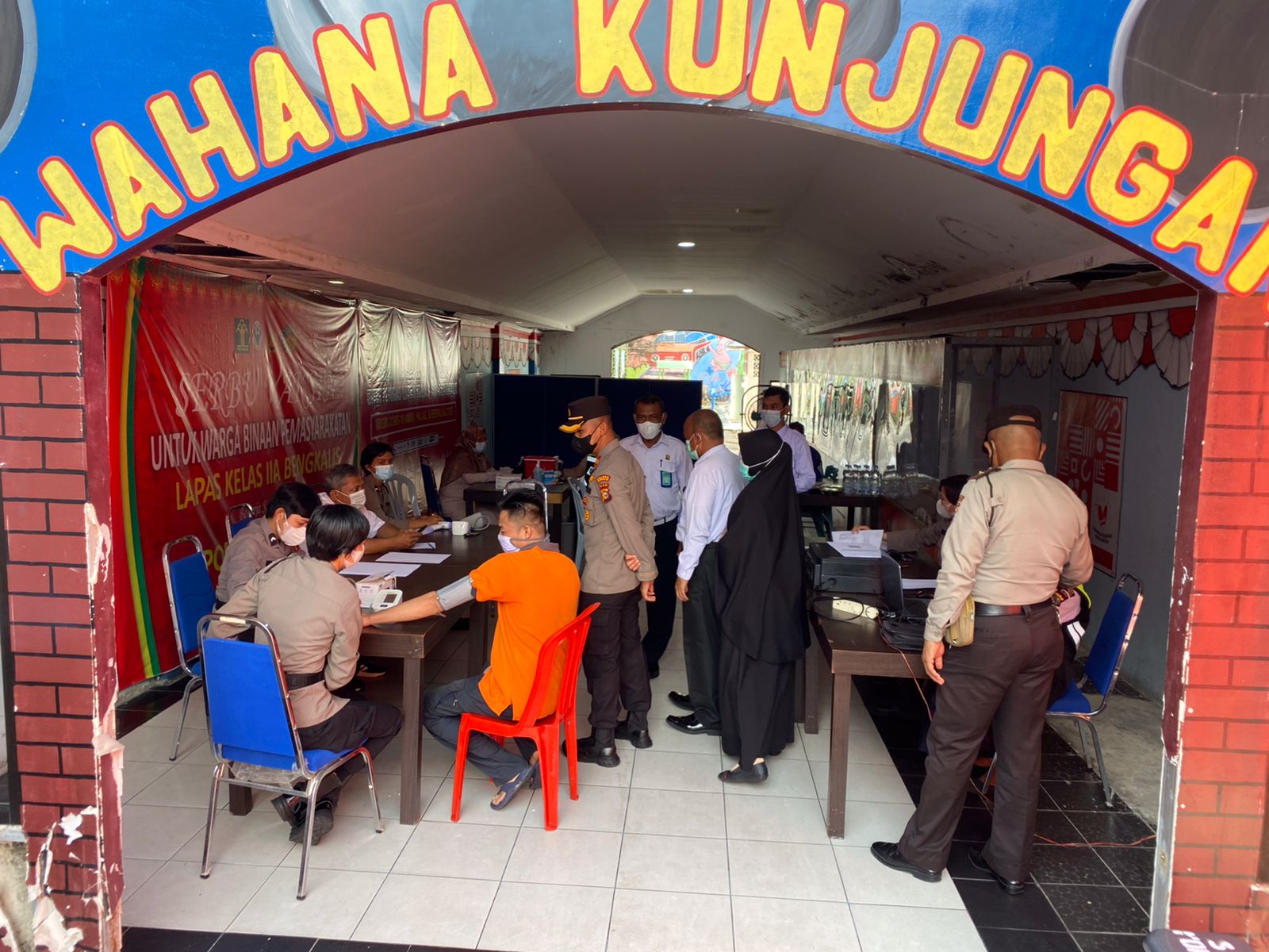 Sinergi, Polres dan Lapas Kelas IIA Bengkalis Giat Vaksinasi Dosis II Bagi WBP