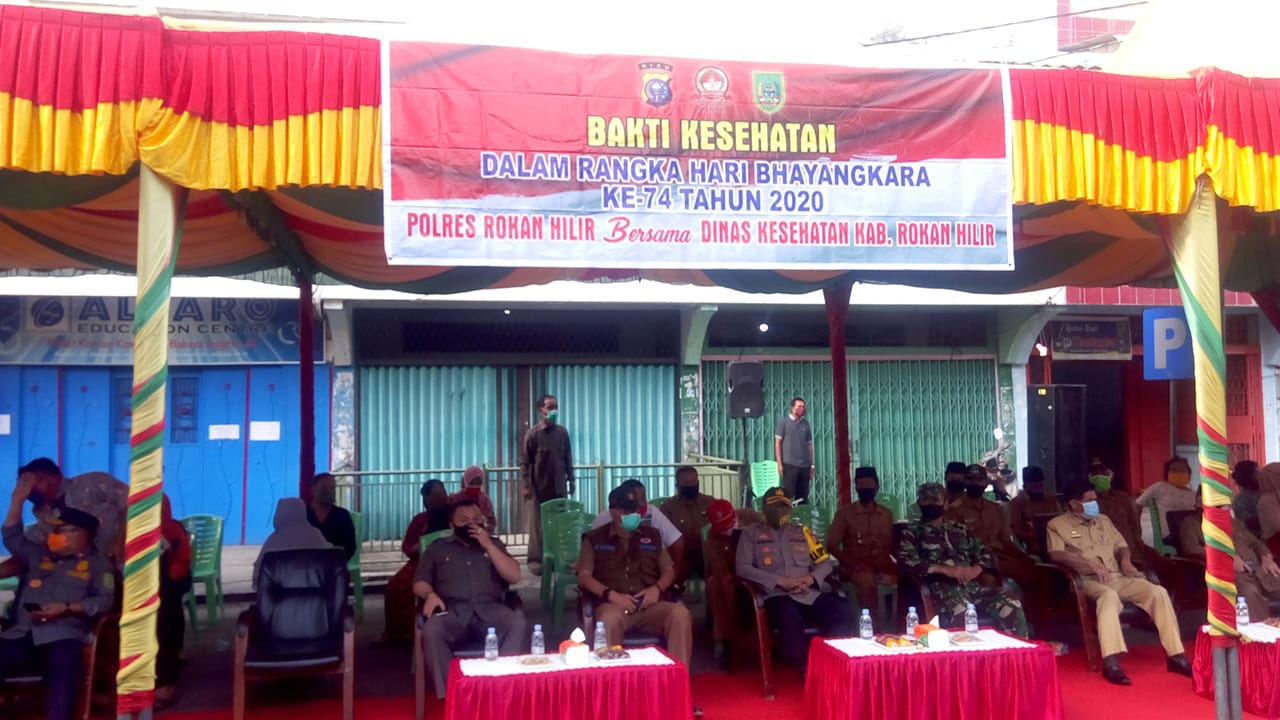 Kerjasama Polres dan Pemkab, Bupati Rohil Suyatno Buka Bhakti Kesehatan