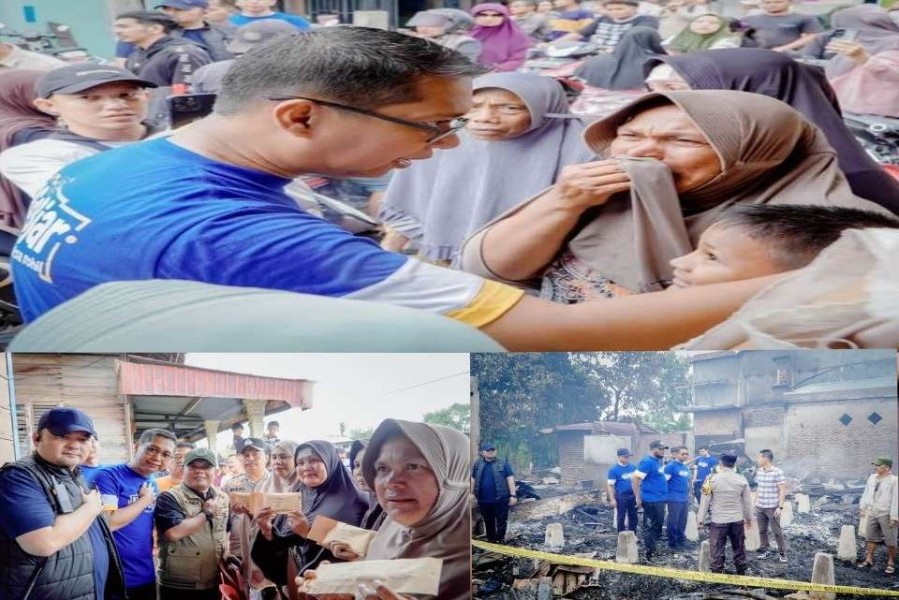 Wabup Rohil Jhony Charles Kunjungi Korban Kebakaran Jalan Sepakat Bulan