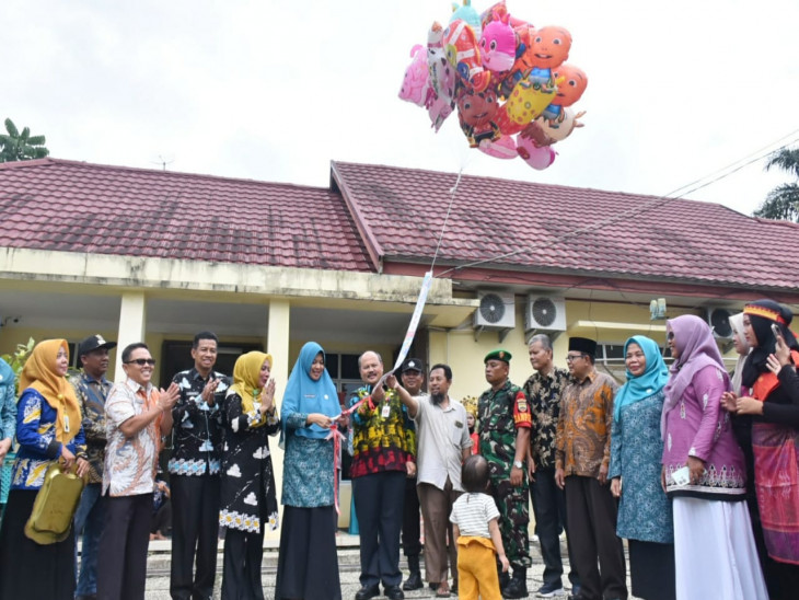 Pj Ketua TP-PKK Kabupaten Kampar Launching Program BAAS Di Kec. Gunung Sahilan