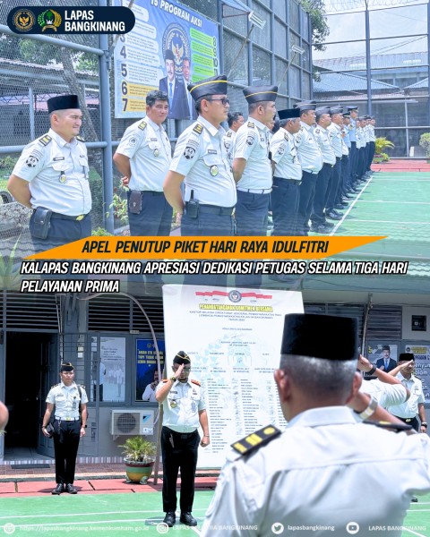 Kalapas Bangkinang Apresiasi Dedikasi Petugas Selama 3 Hari Pelayanan Prima