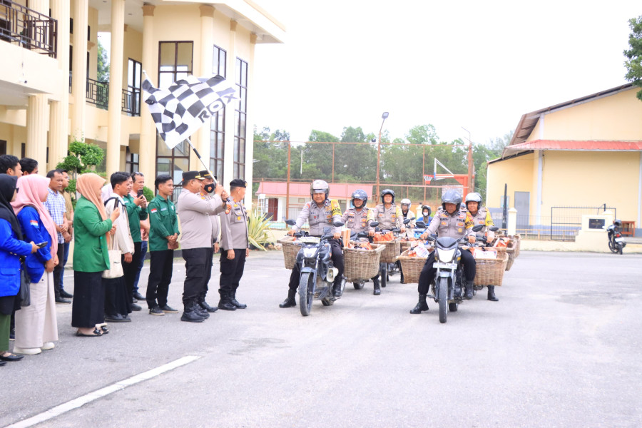 Sambut Ramadhan, Polres Rohil Gelar Baksos bersama Mahasiswa  Aliansi BEM dan OKP