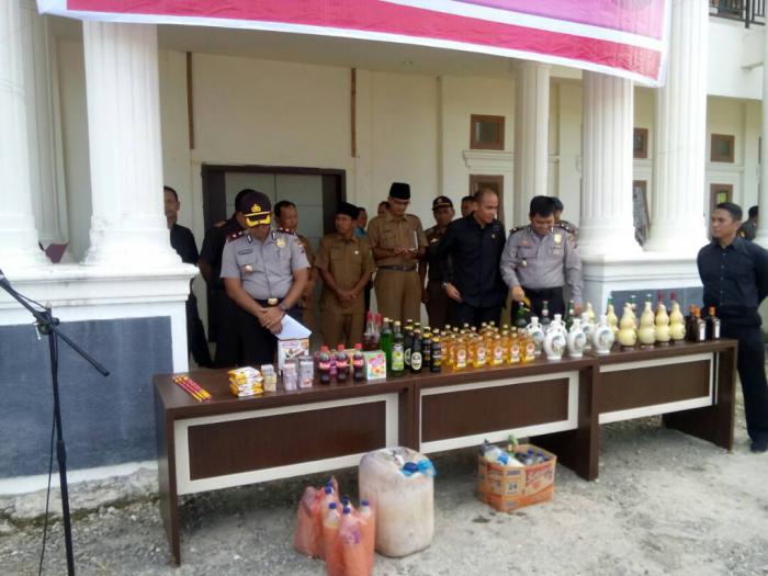 Polres Rohil Musnahkan Barang Tangkapan Hasil Giat K2YD