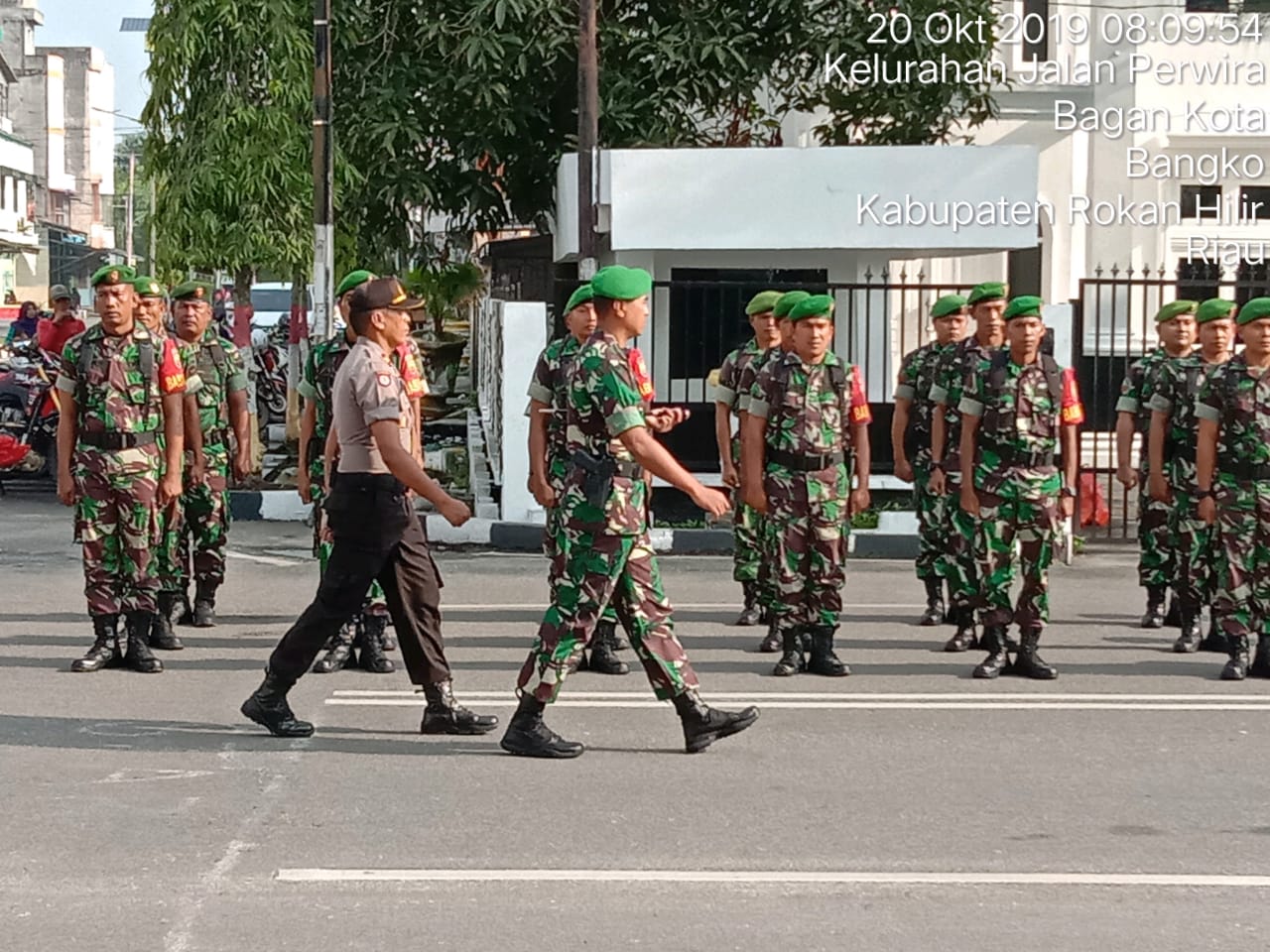 Dandim 0321/Rohil Pimpin Apel Kesiapsiagaan Jelang Pelantikan Presiden