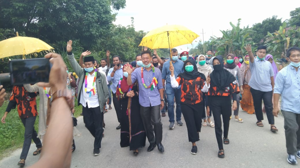 Kampanye Paslon AMAN Diarak Pemuda Pancasila Rantau Kopar