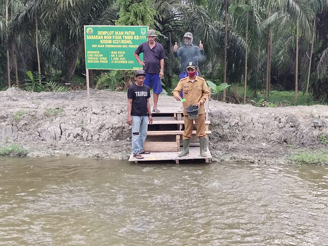 Demplot perikanan program TMMD, Penghulu Suak Temenggung Suport warganya