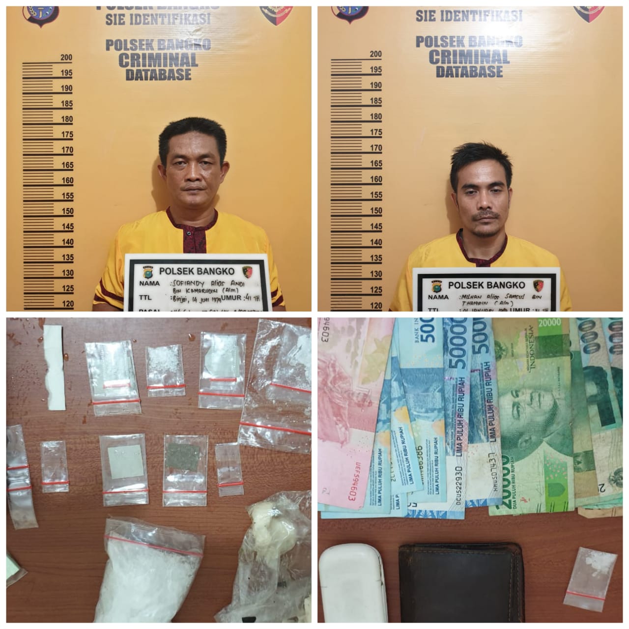 Unit Reskrim Polsek Bangko Ringkus Dua Tersangka Penyalahgunaan Narkotika