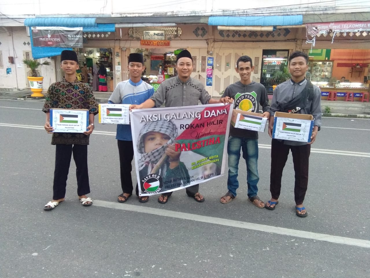 Komunitas Cinta Palestina dan PKS Muda Rohil Lakukan Penggalangan Dana