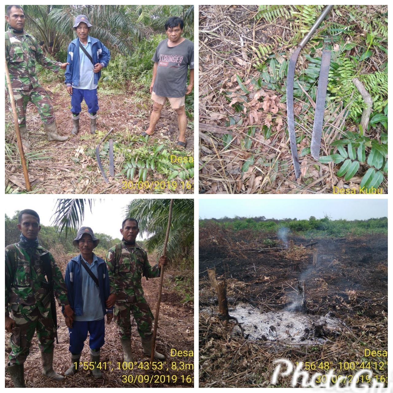 Subsatgas 10 Kodim 0321/Rohil Bantu Tangkap Pelaku Pembakaran Lahan