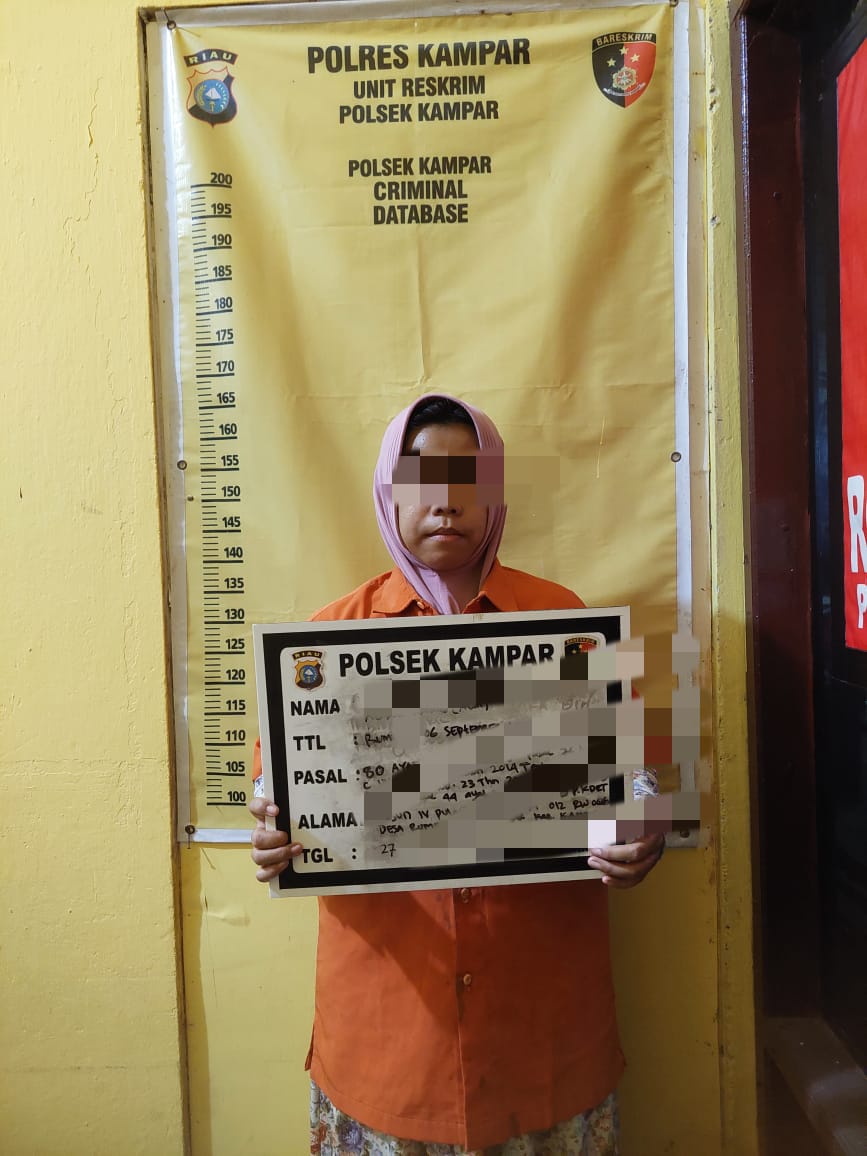 Pukul Pakai Gayung dan Cekek Korban di Kamar Mandi, Ibu Muda di Ringkus Polsek Kampar