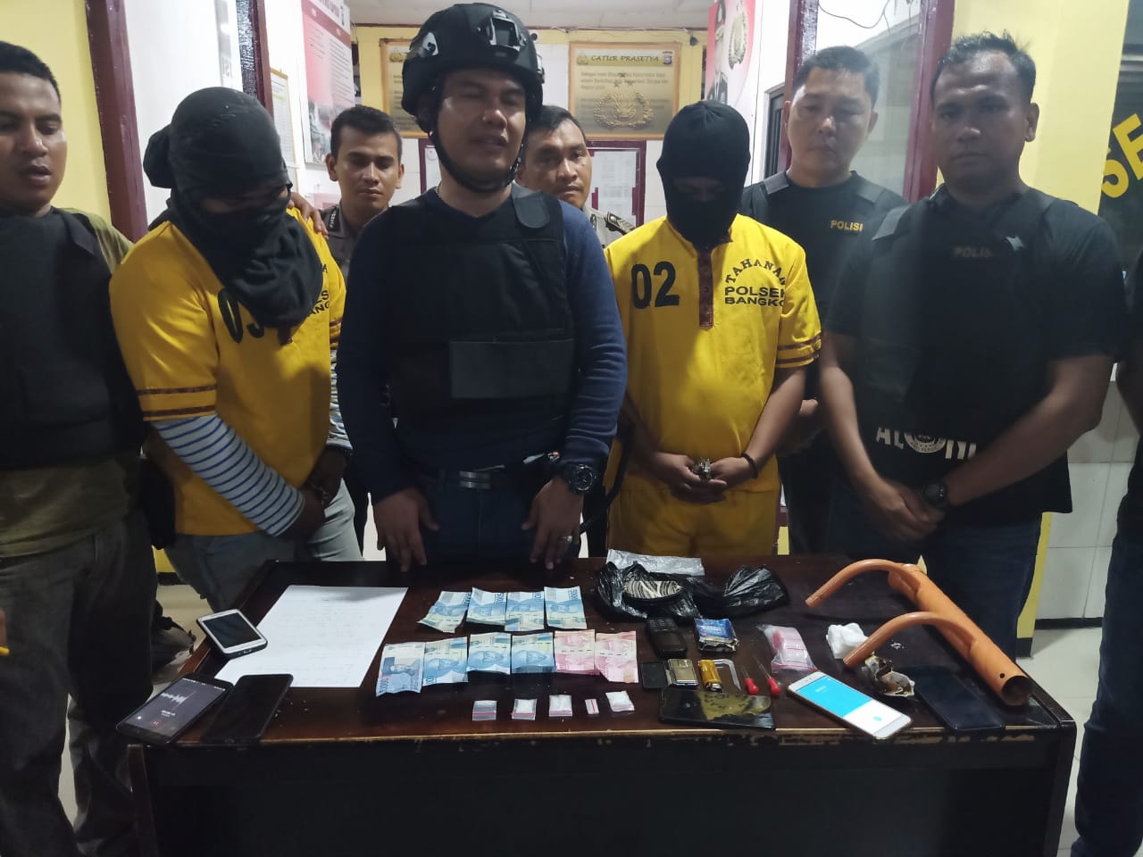 Polsek Bangko Amankan Satu Uncang Sabu Dari Dua Tersangka