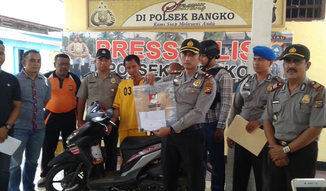 Polsek Bangko Tangkap Pencuri Motor Di Masjid Al-Khairiyah Bagansiapiapi