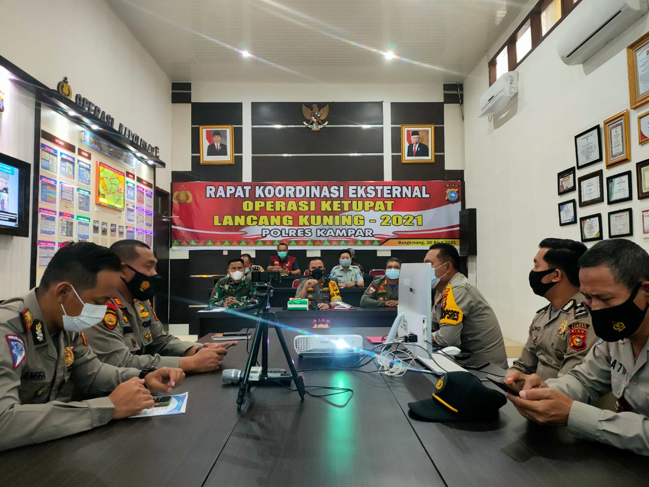 Polres Kampar Gelar Rakor External Operasi Ketupat Lancang Kuning 2021