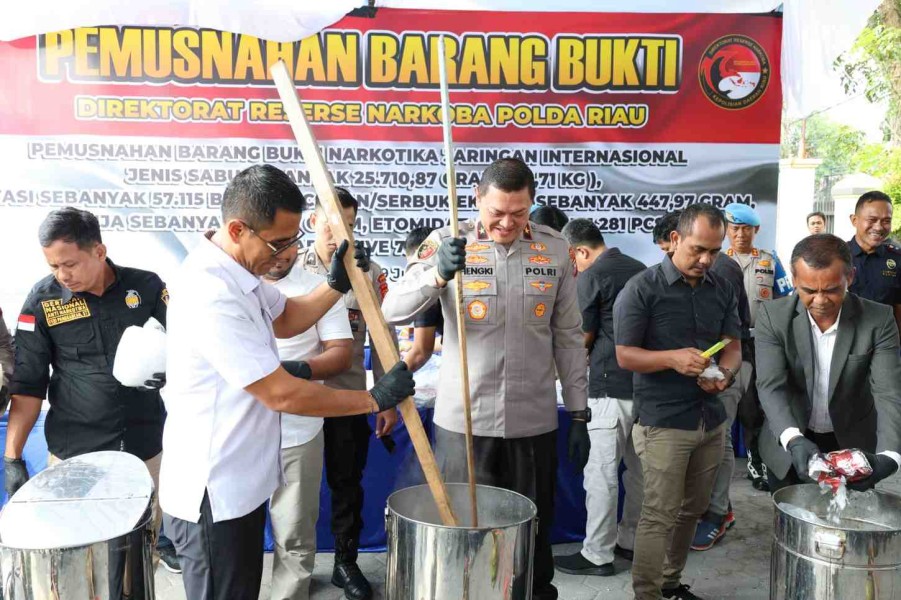 Polda Riau Musnahkan Narkoba Rp69,7 Miliar dan Selamatkan Hampir Sejuta Jiwa