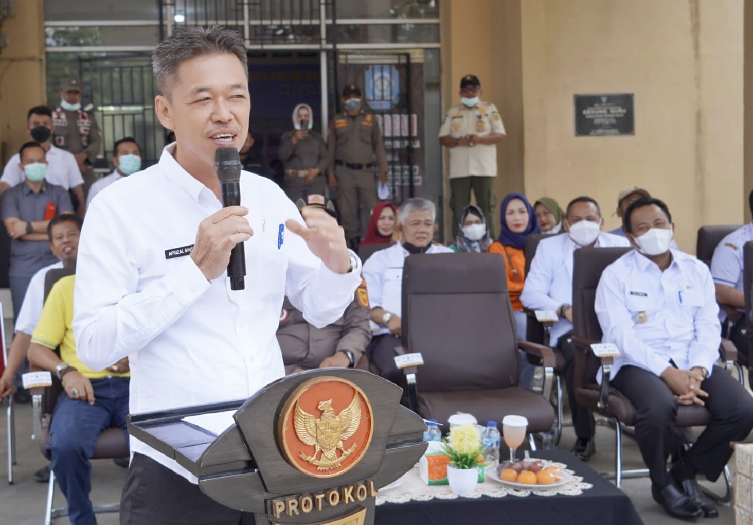 Bupati Afrizal Sintong Hadiri Giat Baksos Donor Darah Satpol PP Rohil