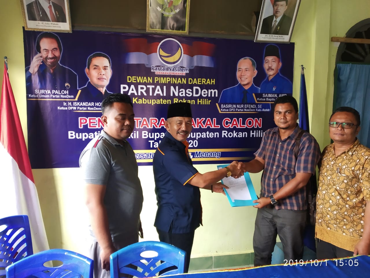 Bachtiar Daftarkan Diri Bacalon Bupati Rohil di Partai Nasdem