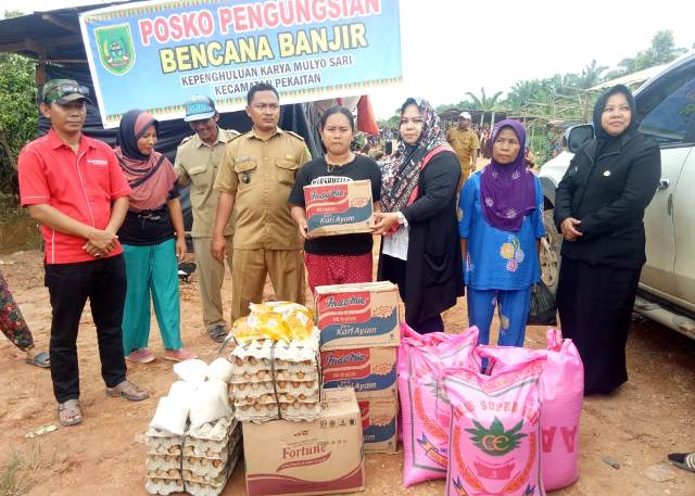IWAPI Rohil Berikan Bantuan Sembako Kepada Korban Banjir di Pekaitan