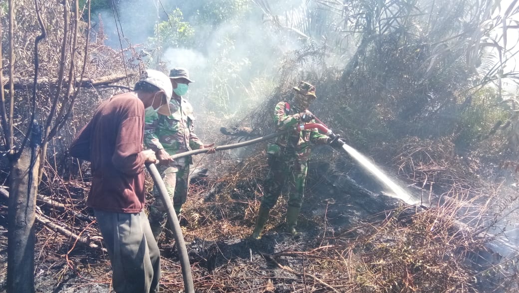Danramil 05 Rimba Melintang Terus Berjibaku Padamkan Karlahut