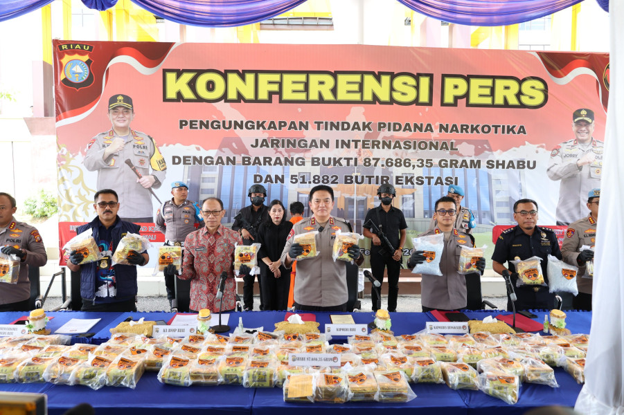 Polda Riau Gagalkan Peredaran Narkoba Jaringan Internasional