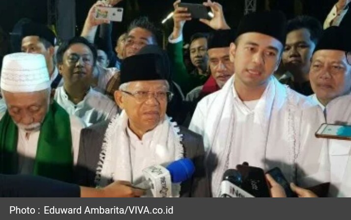 Ma'aruf Amin ajak terus Raffi Ahmad dalam giat kampanye...