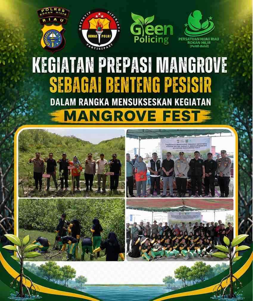 PeHR-Rohil Bersama Polres Gelar Preparasi Mangrove di Kawasan Pesisir Sinaboi
